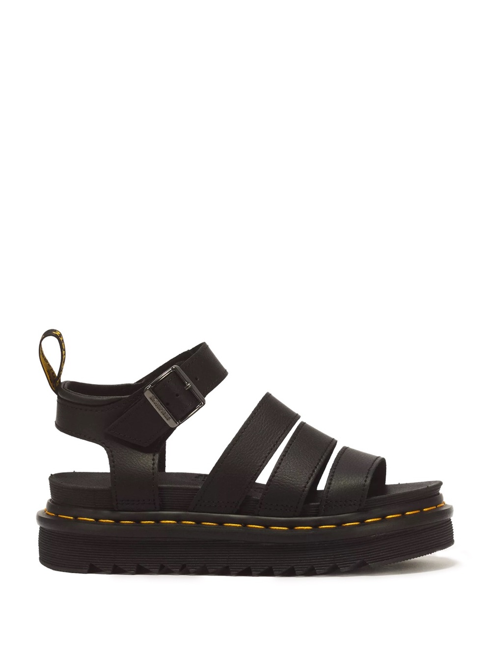 NEW Dr. Martens Blaire Black Leather Strappy Platform Sandal